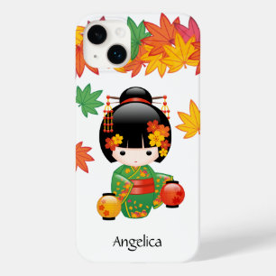 Fall Kokeshi Doll - Green Kimono Geisha Girl Case-Mate iPhone 14 Plus Hülle