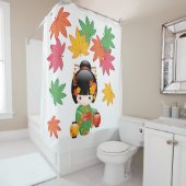 Fall Kokeshi Doll Green Kimono Geisha Girl Duschvorhang (Beispiel)