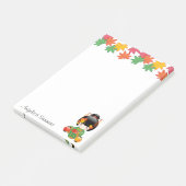 Fall Kokeshi Doll - Green Kimono Geisha Girl Post-it Klebezettel (angewinkelt)