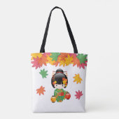 Fall Kokeshi Doll - Green Kimono Geisha Girl Tasche (Rückseite)