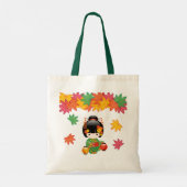 Fall Kokeshi Doll - Green Kimono Geisha Girl Tragetasche (Rückseite)