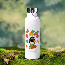 Fall Kokeshi Doll - Green Kimono Geisha Girl Trinkflasche