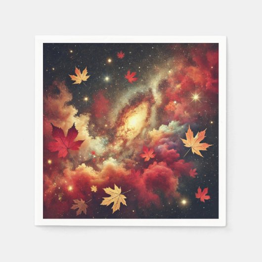 Fall Kosmic Cloudy Nebula Découpage Napkins Serviette (Vorderseite)
