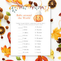 Fall Kürbis. Baby auf der ganzen Welt