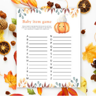 Fall Kürbis - Baby Item Game. Baby Shower Game