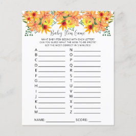 Fall Kürbis Baby Item Game. Baby Shower Game