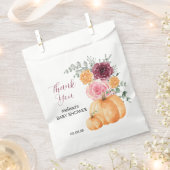 Fall Kürbis burgundrot rot Rosa Blumengrün Danke Geschenktütchen (Ausgeschnitten)
