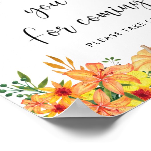 Fall Kürbis Danke, dass du gekommen bist Poster (Ecke)