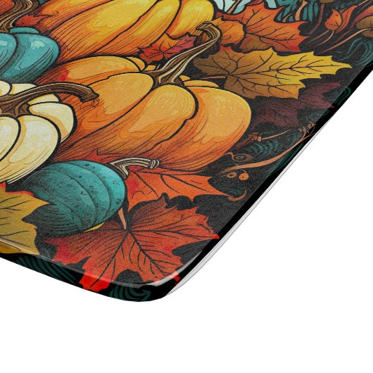 Fall Kürbis Glasschneidebrett Schneidebrett (Ecke)