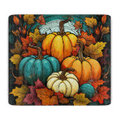 Fall Kürbis Glasschneidebrett Schneidebrett (Vorderseite)