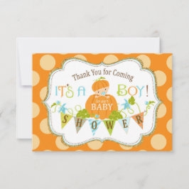 Fall-Kürbis-Jungen-GoldGlitzer danken Ihnen Dankeskarte