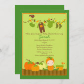 Fall-Kürbis-Jungen-Wäscheleine-Babyparty laden ein Einladung (Vorne/Hinten)