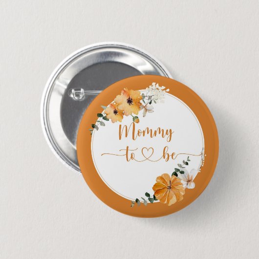 Fall Kürbis Mommy zu Button (Vorne & Hinten)