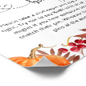 Fall Kürbis Sag kein Babyposter Poster (Ecke)