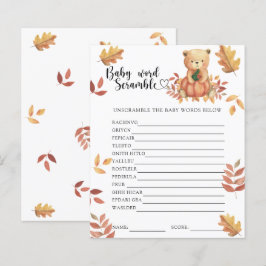 Fall Kürbis und Bär - Baby Word Scramble Game