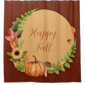 Fall Kürbis und Natur mit anpassbarem Text Duschvorhang (Vorderseite)