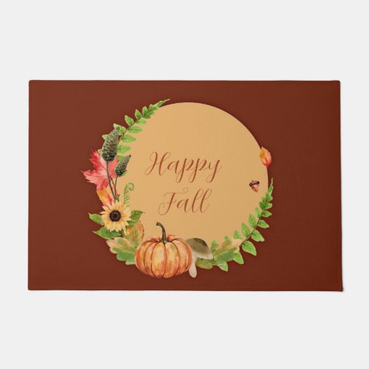 Fall Kürbis und Natur mit anpassbarem Text Fußmatte (Vorderseite)