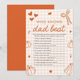 Fall-Kürbis-Wer kennt Papa am besten Baby Shower S Einladung