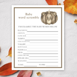 Fall Kürbisbär - Baby Word Scramble Game