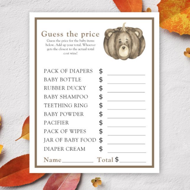 Fall Kürbisbär - Rate den Preis! Spiel (Von Creator hochgeladen)