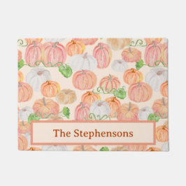 Fall Kürbiskürbis Familienname Sonderempfang Fußmatte