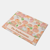 Fall Kürbiskürbis Familienname Sonderempfang Fußmatte (Schrägansicht)