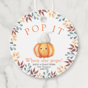 Fall Kürkin in den Hut - Pop es! Babyparty Geschenkanhänger