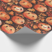 Fall Lächeln Pumpkins Erntedank Geschenkpapier (Ecke)