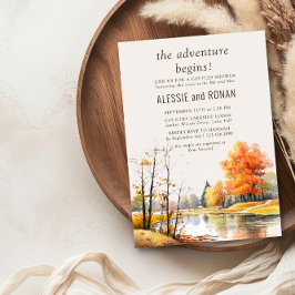 Fall Lake Adventure Begins Paare Dusche Einladung