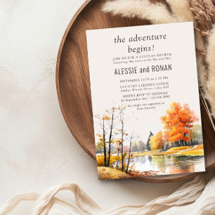 Fall Lake Adventure Begins Paare Dusche Einladung