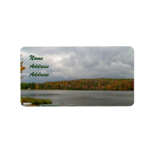 Fall/Lake Design Address Labels Adressaufkleber (Vorne)