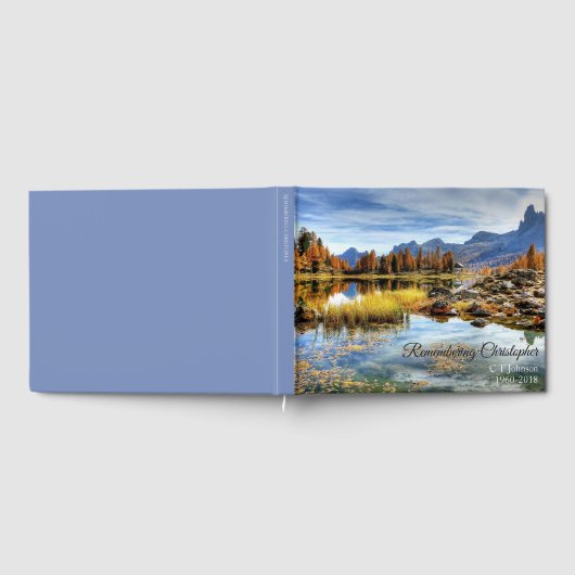 Fall Lake Reflection Beerdigung Beileid Gästebuch (Voll)