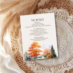 Fall Lake Wedding Details Wasserfarbenkennzeichnun Begleitkarte