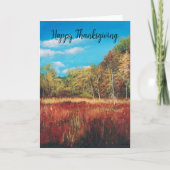 Fall Landscape glücklich Thanksgiving Karte (Vorderseite)