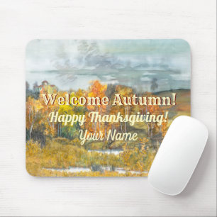 Fall landscapes watercolor Mousepad