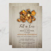 Fall Lantern Rustikales Brautparty Einladung (Vorne/Hinten)