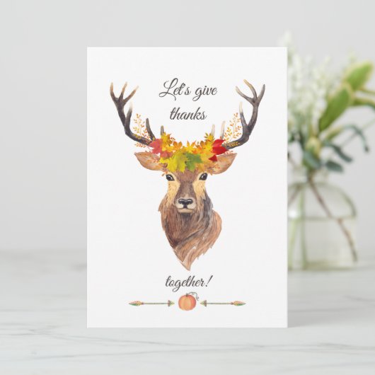 Fall Lass uns Dank Erntedank Abendessen geben Einladung (Stehend Vorderseite)