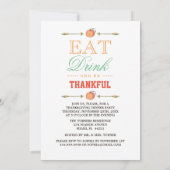Fall Lass uns Dank Erntedank Abendessen geben Einladung (Rückseite)