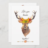 Fall Lass uns Dank Erntedank Abendessen geben Einladung (Vorne/Hinten)