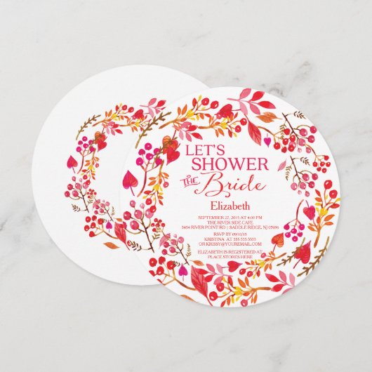 Fall Lassen wir das Brautparty der Braut duschen Einladung (Vorne/Hinten)