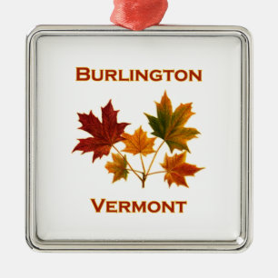 Fall-Laub Burlingtons Vermont - Ahorn-Blätter Ornament Aus Metall