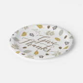 Fall-Laub geben Dank-Erntedank-Teller Pappteller (Schrägansicht)