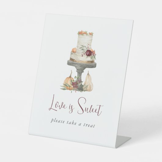 Fall Layer Cake "Liebe is Sweet" Dessert Sockelschild (Vorderseite)