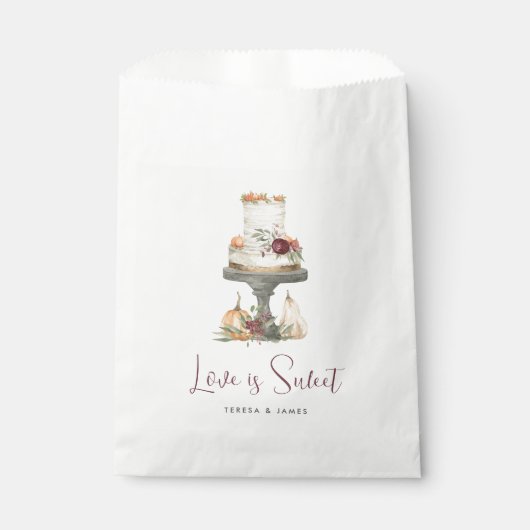 Fall Layer Cake "Liebe ist Sweet" Personalisiert Geschenktütchen (Vorderseite)