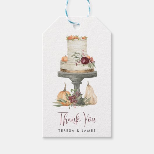 Fall Layer Cake Personalisiert Danke Geschenkanhänger (Vorderseite)