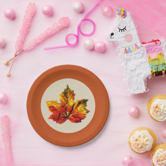 Fall Leaf 7" Papierplatte Pappteller (Party)