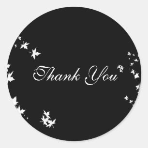 Fall Leaf Black & White Vielen Dank Sticker