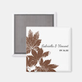 Fall Leaf Briefmarke Hochzeit Magnet (Vorderseite/Rückseite)