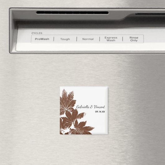 Fall Leaf Briefmarke Hochzeit Magnet (In Situ (Geschirrspüler))