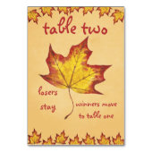 Fall Leaf Bunco Table Card #2 Tischnummer (Vorderseite)